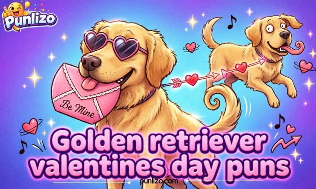 Golden retriever valentines day puns