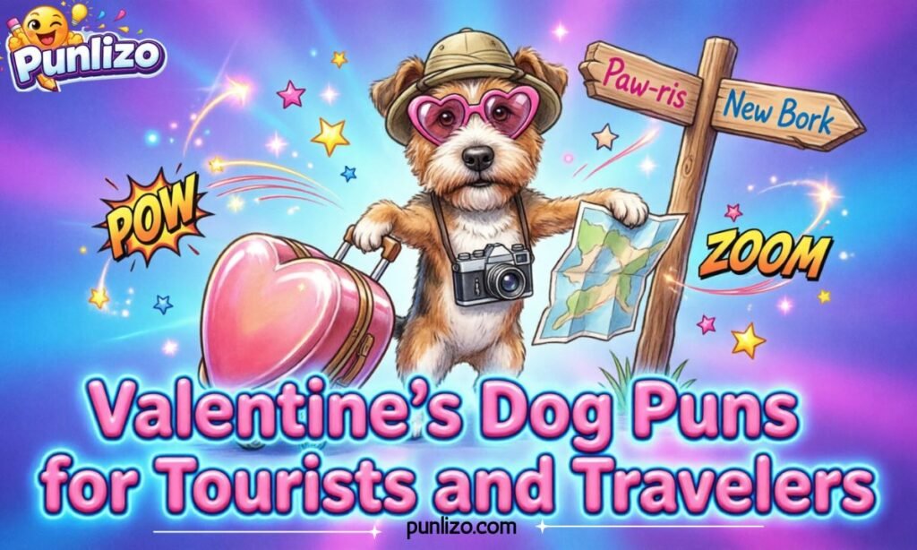 Valentine’s Dog Puns for Tourists and Travelers