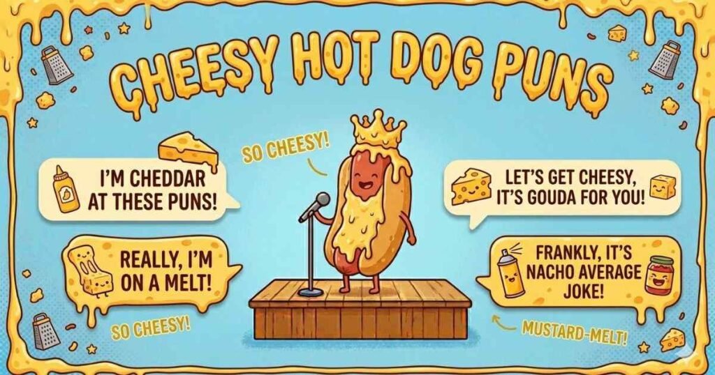 Cheesy Hot Dog Puns