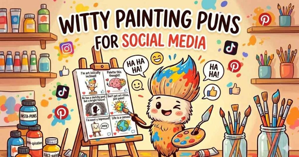 Witty Painting Puns for Social Media